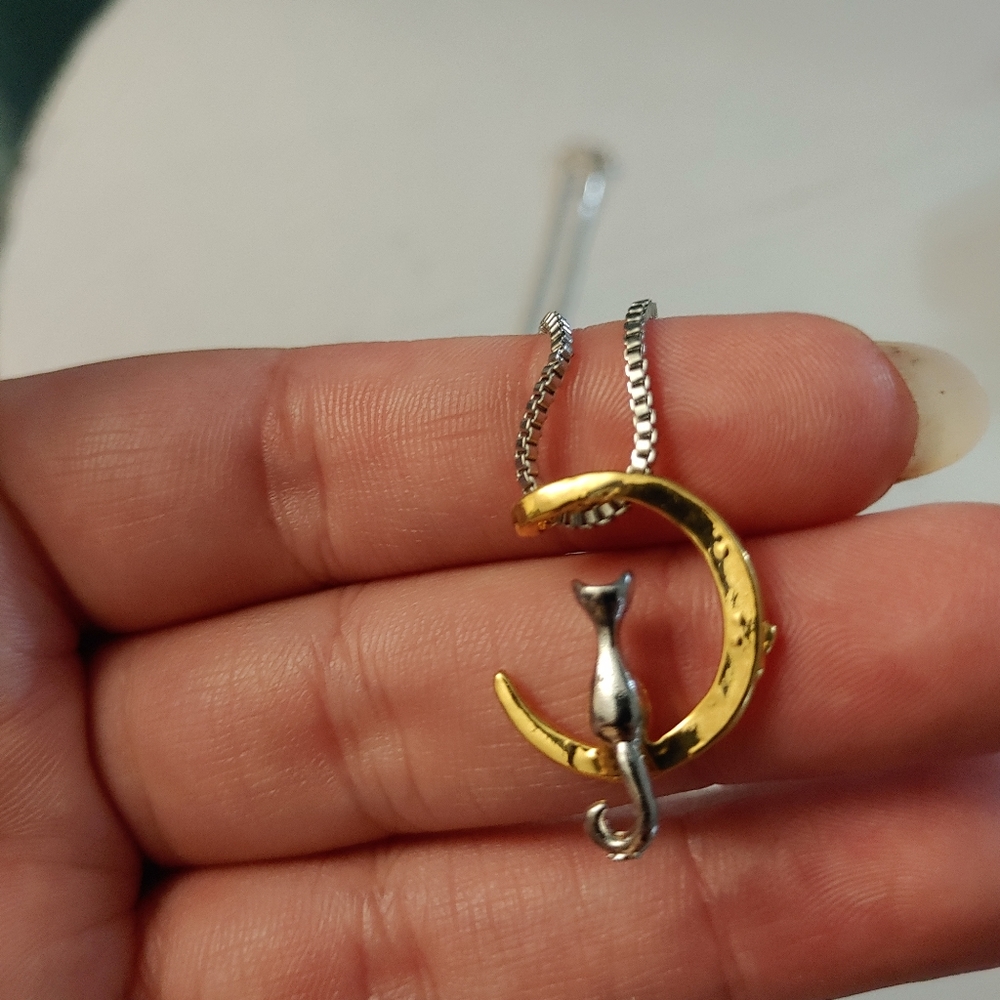 Moon Cat Necklace - Picture 3 of 6